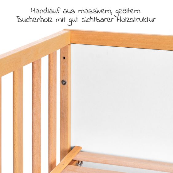 Schardt Designline Deluxe Beech Part Solid Baby and Cot Bed 70 x 140 cm - Nature White