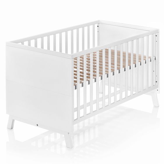 Schardt Baby- und Kinderbett Designline Deluxe Buche teilmassiv 70 x 140 cm - Weiß