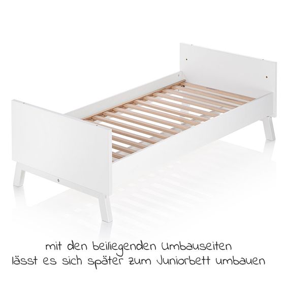 Schardt Baby- und Kinderbett Designline Deluxe Buche teilmassiv 70 x 140 cm - Weiß