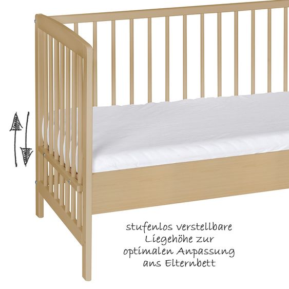 Schardt Beistellbett Micky Natur 60 x 120 cm