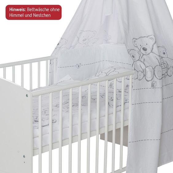 Schardt Bettwäsche 100 x 135 cm - Teddy - Weiß Grau