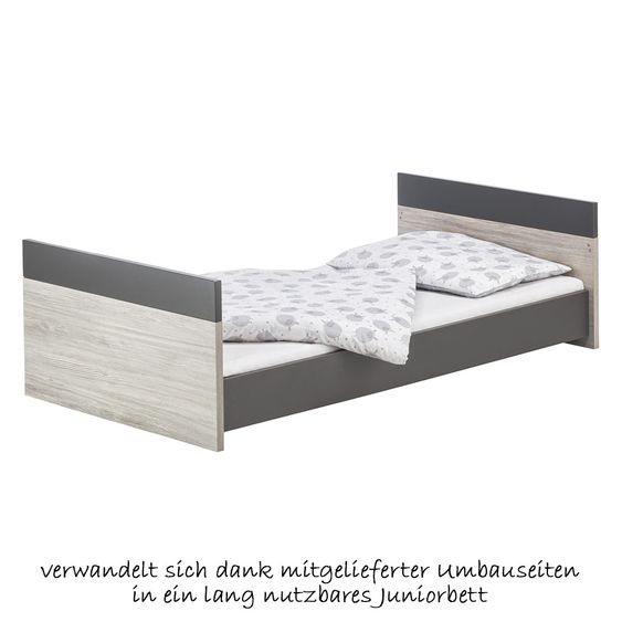 Schardt Kinderzimmer Clou mit 3-türigem Kleiderschrank, Bett, Wickelkommode