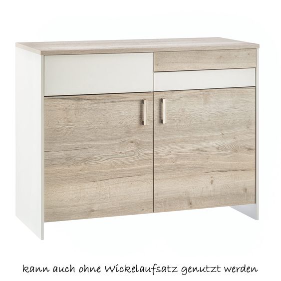 Schardt Kinderzimmer Clou Oak mit 3-türigem Kleiderschrank, Bett, Wickelkommode