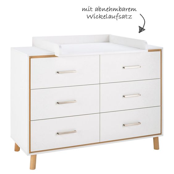 Schardt Coco White nursery with 2-door wardrobe, bed, changing unit