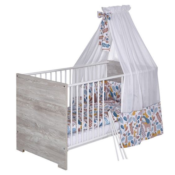 Schardt Kinderzimmer Eco Cascina mit 3-türigem Schrank, Bett, Wickelkommode