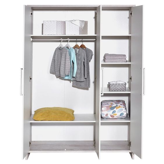 Schardt Kinderzimmer Eco Cascina mit 3-türigem Schrank, Bett, Wickelkommode
