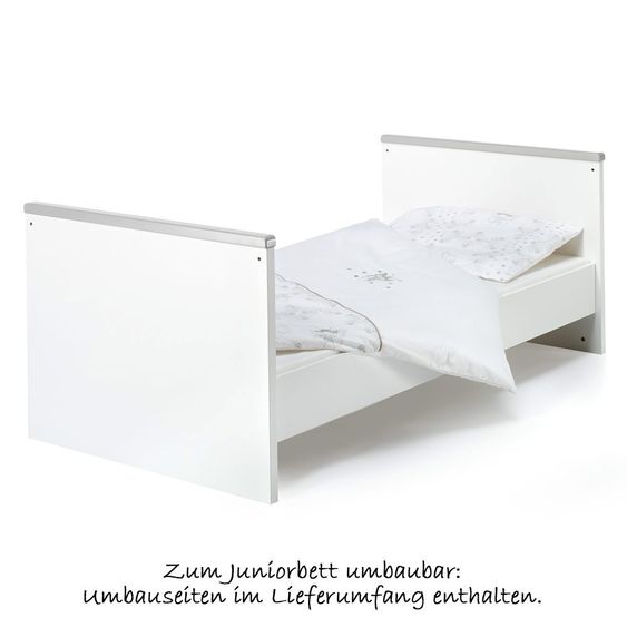 Schardt Kinderzimmer Eco Silber 15-tlg. mit 3-türigem Schrank inkl. Textilkollektion Waldtiere