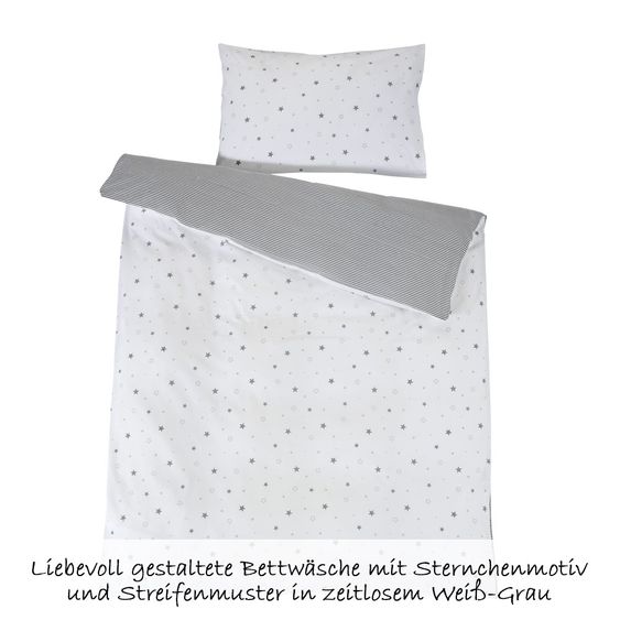 Schardt Kinderzimmer Eco Star 15-tlg. mit Schiebetürschrank inkl. Textilkollektion Sternchen Grau