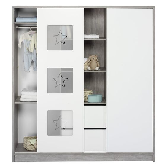 Schardt Children's room Eco Star with 2-door wardrobe with centre shelf, bed, changing unit