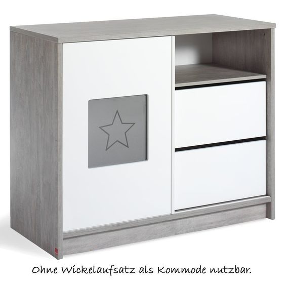 Schardt Children's room Eco Star with 2-door wardrobe with centre shelf, bed, changing unit