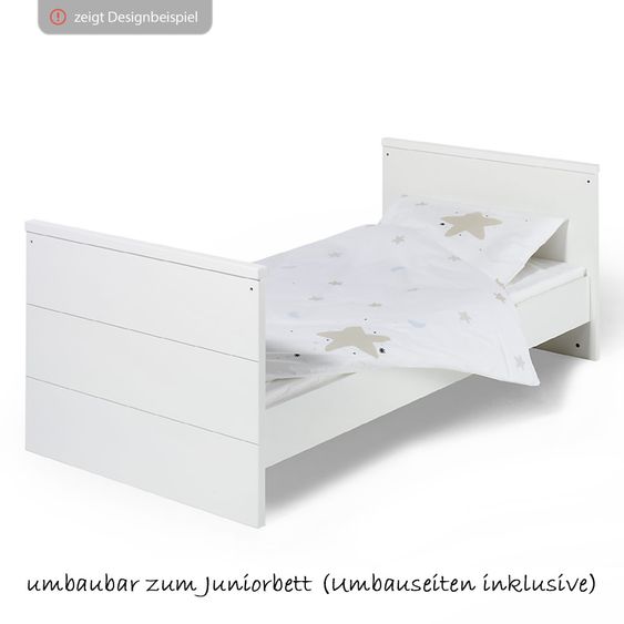 Schardt Kinderzimmer Eco Stripe 15-tlg. mit 2-türigem Schrank inkl. Textilkollektion Stern Grau