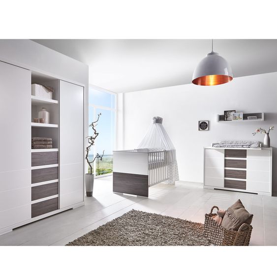 Schardt Kinderzimmer Maxx Fleetwood 15-tlg. mit 2-türigem Schrank inkl. Textilkollektion Ice Crystal Grau