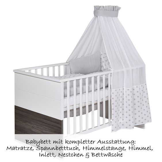 Schardt Kinderzimmer Maxx Fleetwood 15-tlg. mit 2-türigem Schrank inkl. Textilkollektion Ice Crystal Grau