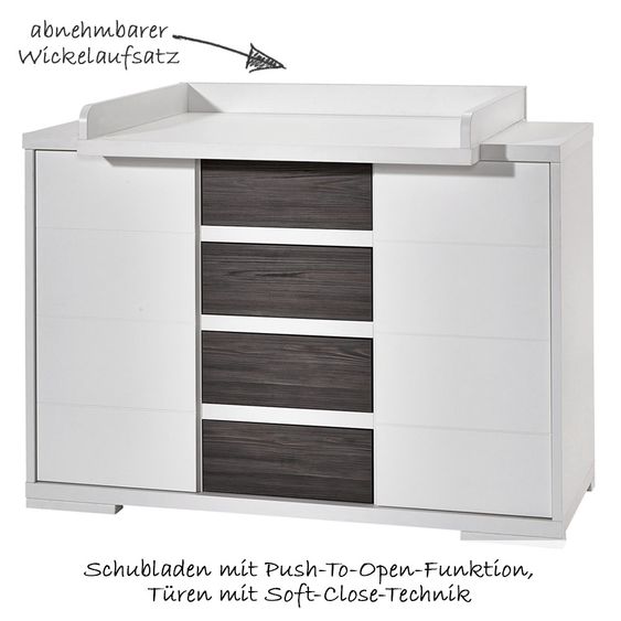 Schardt Kinderzimmer Maxx Fleetwood 15-tlg. mit 2-türigem Schrank inkl. Textilkollektion Ice Crystal Grau