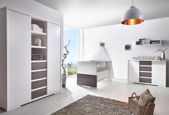 Schardt Kinderzimmer Maxx Fleetwood mit 2-türigem Schrank mit Mittelregal, Bett, Wickelkommode