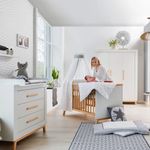 Kinderzimmer Miami White 16-tlg. mit 3-türigem Schrank inkl. Textilkollektion Sternchen Grau -