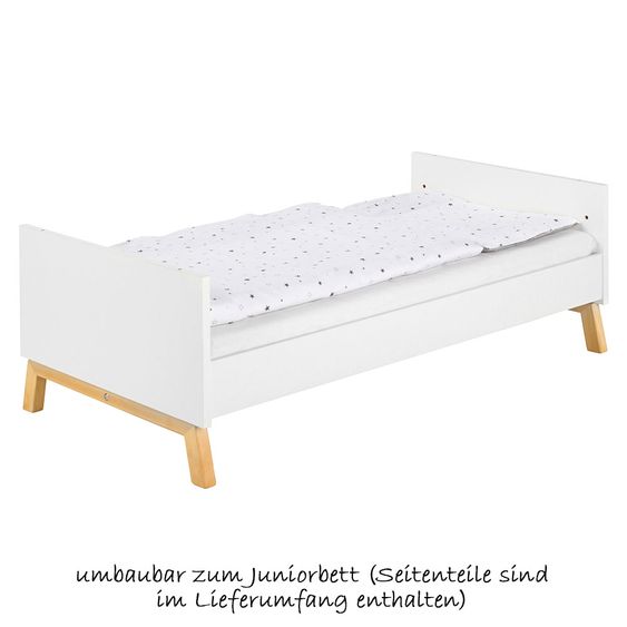 Schardt Cameretta Miami White con armadio a 2 ante, letto e fasciatoio