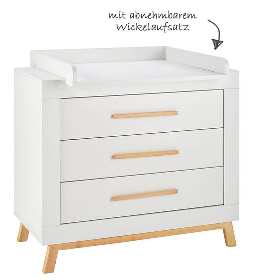 Schardt Miami White nursery with 2-door wardrobe, bed, changing unit