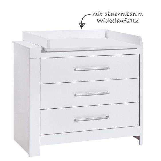 Schardt Nordic White nursery with 2-door wardrobe, bed, changing unit