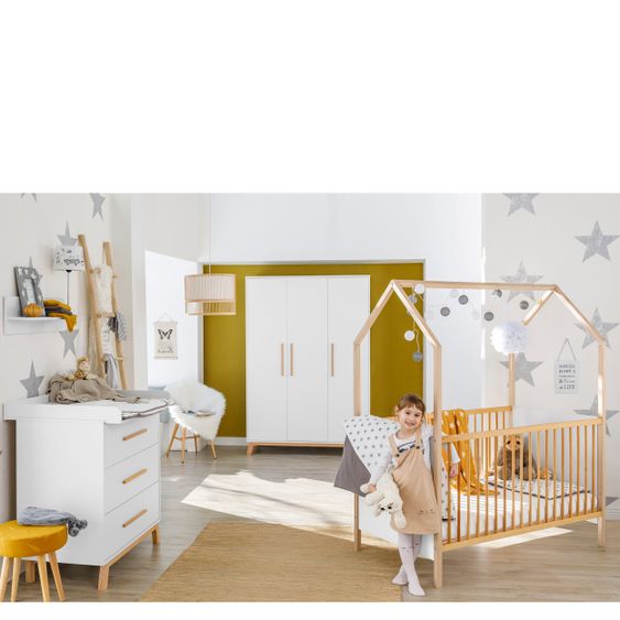 Schardt Kinderzimmer Venice 13-tlg. mit 3-türigem Schrank inkl. Textilkollektion Big Star Grey -