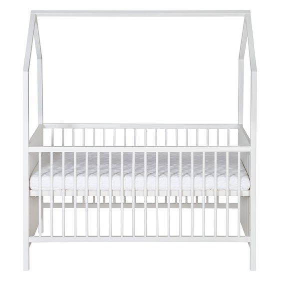 Schardt Kombi-Kinderbett Hausbett Venice Buche teilmassiv, lackiert 70 x 140 cm - Weiß