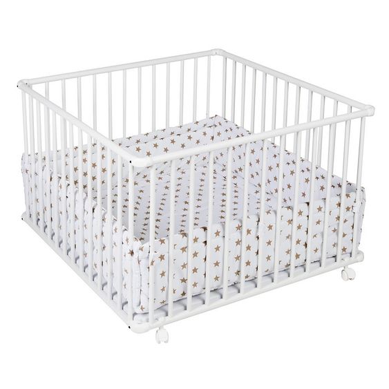 Schardt Laufgitter Basic Weiß inkl. Einlage 100 x 100 cm - Big Stars Beige