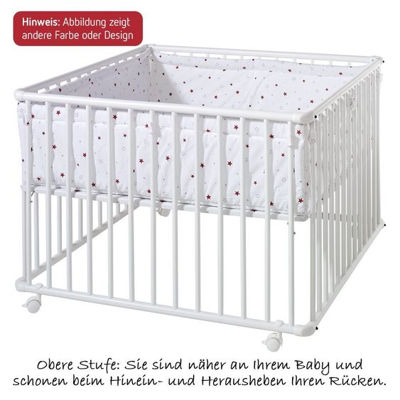 Schardt Laufgitter Basic Weiß inkl. Einlage 100 x 100 cm - Big Stars Beige