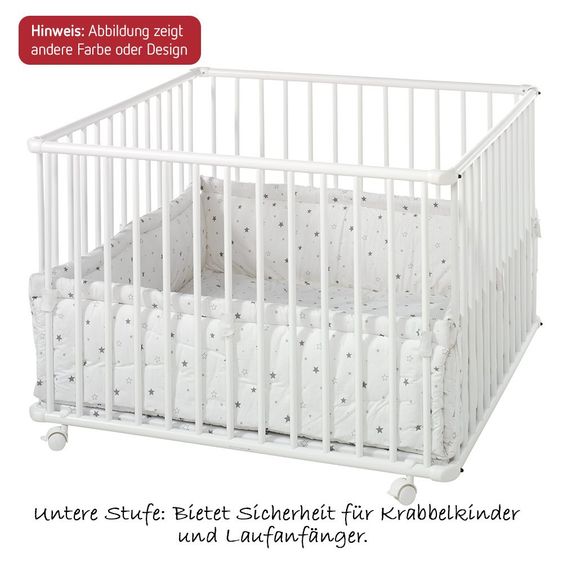 Schardt Laufgitter Basic Weiß inkl. Einlage 100 x 100 cm - Big Stars Beige
