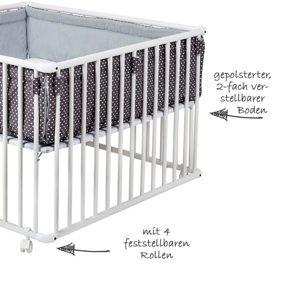 Schardt Playpen Basic White incl. insert 100 x 100 - Star - Grey