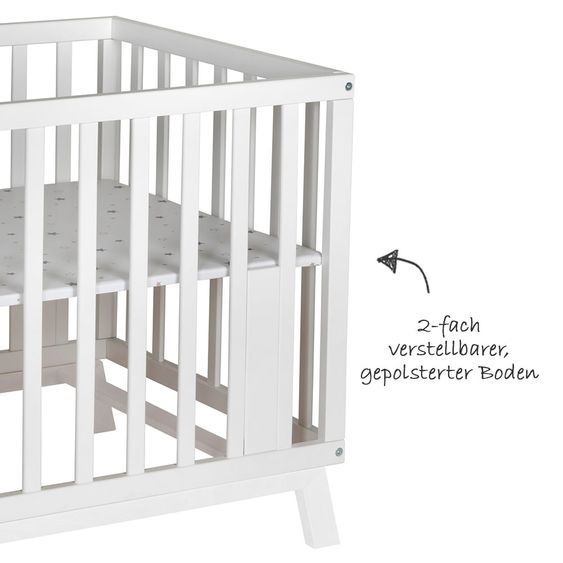 Schardt Playpen Holly White 75 x 97 cm - Star - Grey