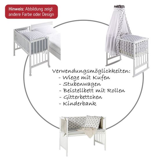 Schardt Multifunktionsbett  5-1 Weiß - Big Stars Grey