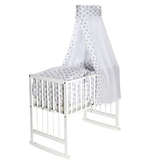Schardt Multifunktionsbett Vario 5-1 Weiß inkl. textiler Ausstattung - Circle Star - Grau