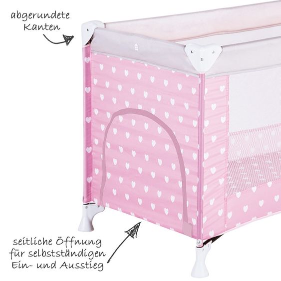 Schardt Reisebett - Herzchen - Rosa