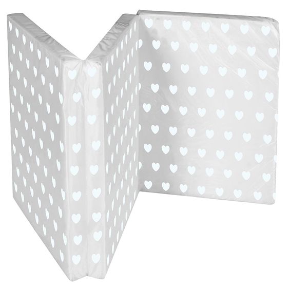 Schardt Travel cot mattress - Hearts - Grey