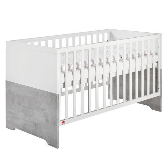 Schardt Sparset Kinderzimmer Coco Grey mit Bett und Wickelkommode