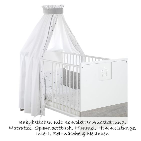 Schardt Sparset Kinderzimmer Eco Star 14-tlg. inkl. Textilkollektion Sternchen Grau
