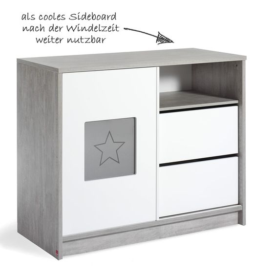 Schardt Sparset Kinderzimmer Eco Star 14-tlg. inkl. Textilkollektion Sternchen Grau