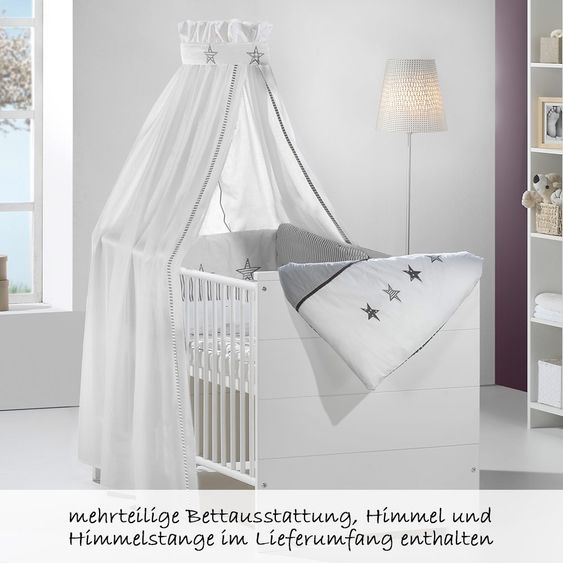 Schardt Sparset Kinderzimmer Eco Stripe 14-tlg. inkl. Textilkollektion Stern Grau