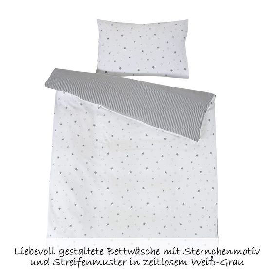 Schardt Sparset Kinderzimmer Eco Stripe 14-tlg. inkl. Textilkollektion Stern Grau