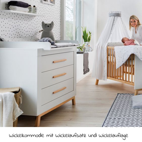 Schardt Sparset Kinderzimmer Miami White 15-tlg. Inkl. Textilkollektion Sternchen grau -