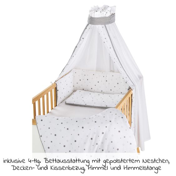 Schardt Sparset Kinderzimmer Miami White 15-tlg. Inkl. Textilkollektion Sternchen grau -