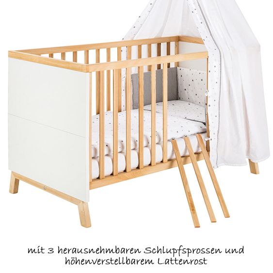 Schardt Sparset Kinderzimmer Miami White mit Bett und Wickelkommode -