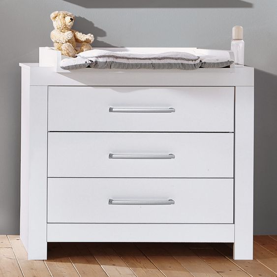 Schardt Sparset Kinderzimmer Nordic White mit Bett und Wickelkommode