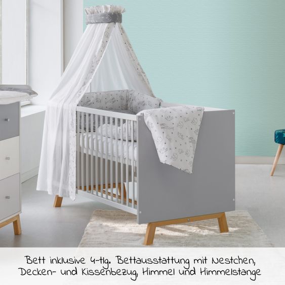 Schardt Sparset Kinderzimmer Vegas 15-tlg. Inkl. Textilkollektion Origami Black