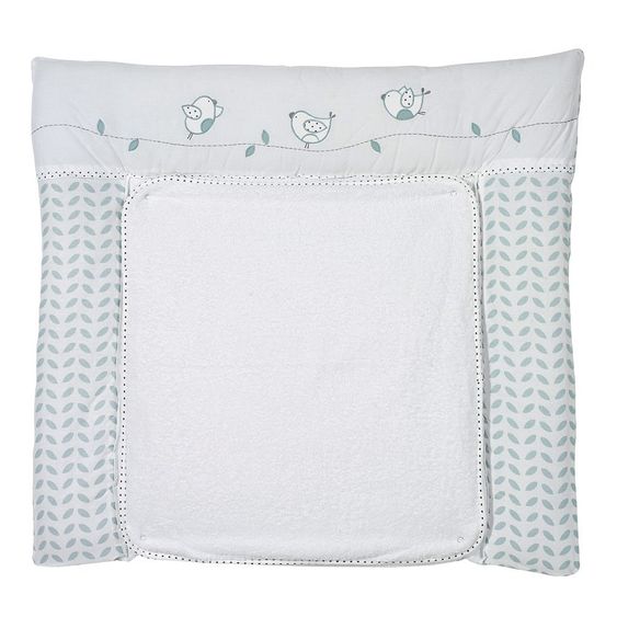 Schardt Stoff-Wickelauflage mit Frottee-Bezug - Lovely Birds - Blau