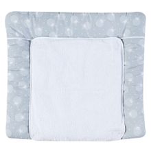 Stoff-Wickelauflage mit Frottee-Bezug - Schäfchen - Grau