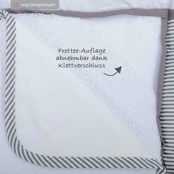 Schardt Stoff-Wickelauflage mit Frottee-Bezug - Schäfchen - Grau