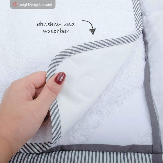 Schardt Stoff-Wickelauflage mit Frottee-Bezug - Schäfchen - Grau