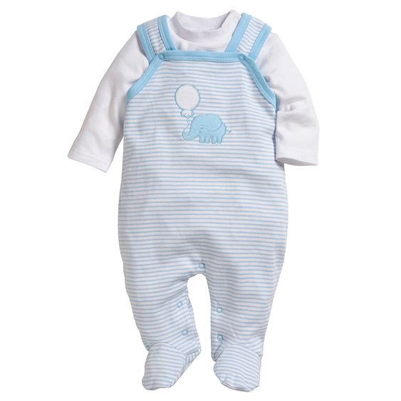 Schnizler 2-tlg. Set Interlock Strampler + Langarmshirt  - Ringel Blau - Gr. 50