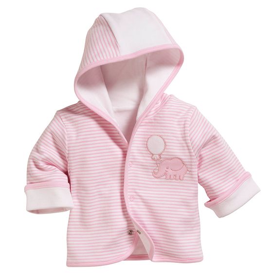 Schnizler Jacke mit Kapuze Interlock - Ringel Rosa - Gr. 50